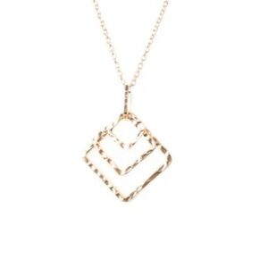 Paparazzi Necklace with earrings ❤️ Square It Up ❤️ Rose Gold Necklace ❤️